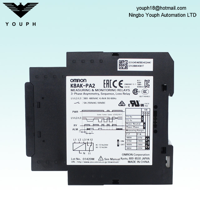 OMRON K8AK-PA2 K8AK-PH1 K8AK-PM2 Relais de perte de phase de séquence de phase