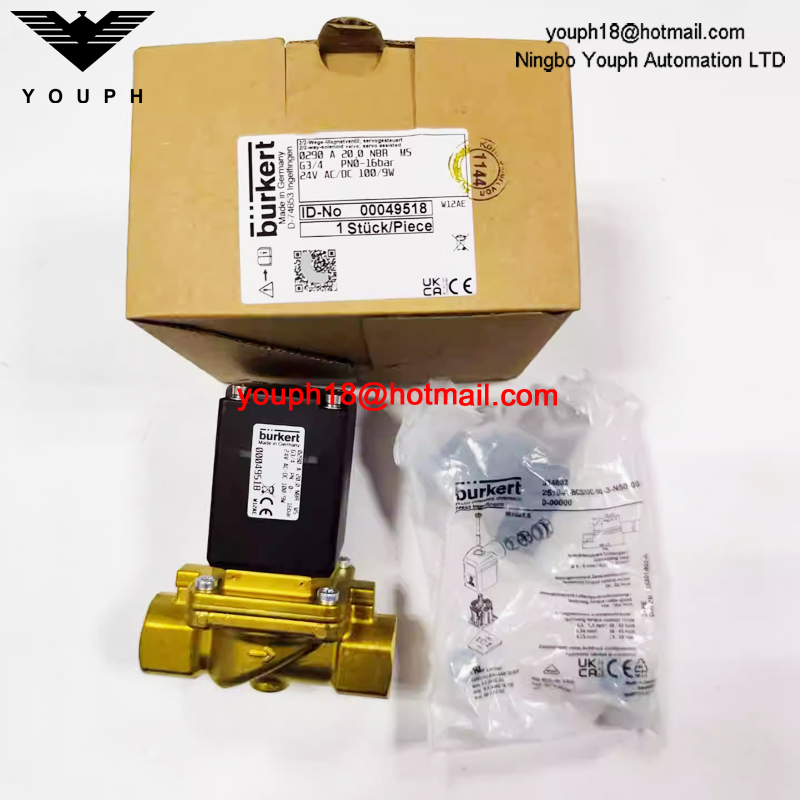 Burkert 00049518 0290A Série G3/4' Électrovanne en laiton 2/2 voies servocommandée