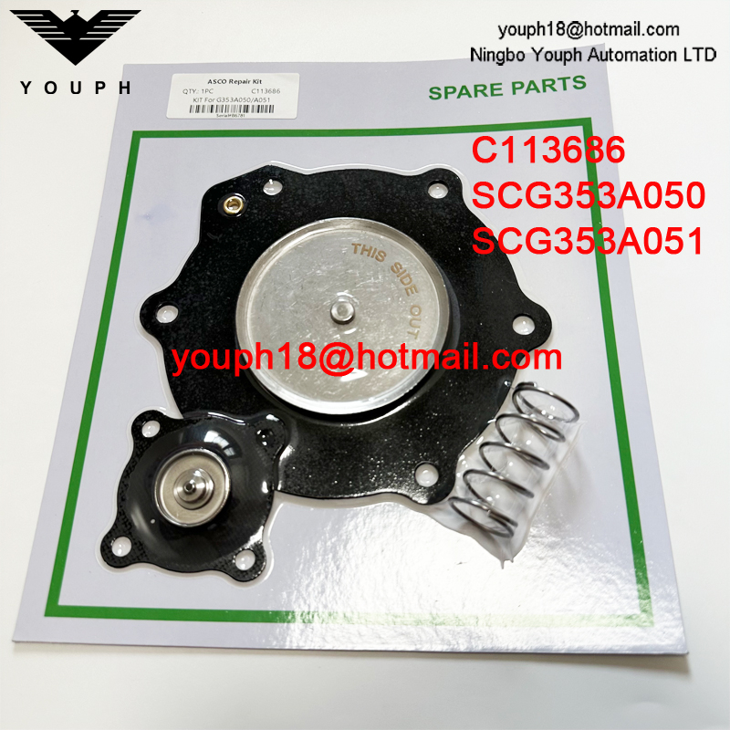 ASCO C113686 SCG353A051 2-1 / 2 Kit de réparation de diaphragme NBR de soupape d'impulsion