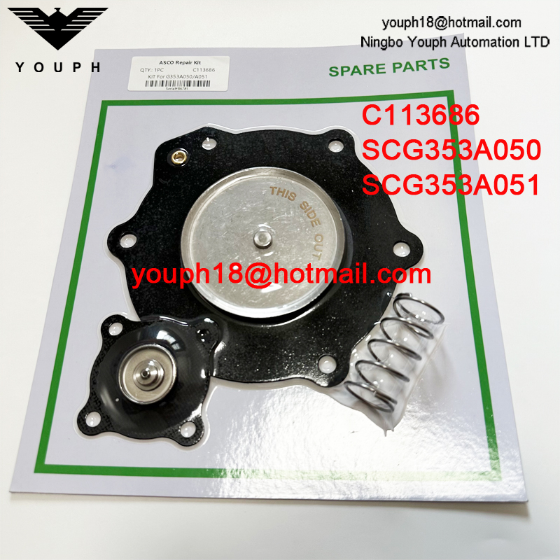 ASCO C113686 SCG353A051 2-1 / 2 Kit de réparation de diaphragme NBR de soupape d'impulsion