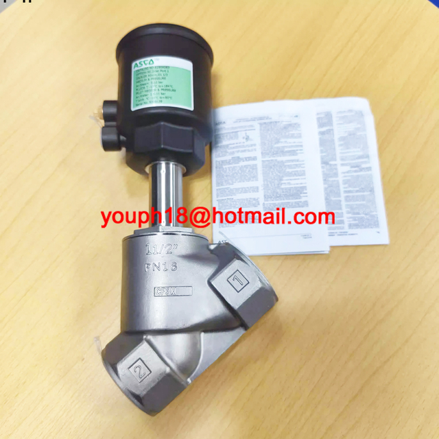 EMERSON ASCO E290A083 taille 40mm G 1-1/2 'VALVE à siège angulaire en acier inoxydable normalement fermée