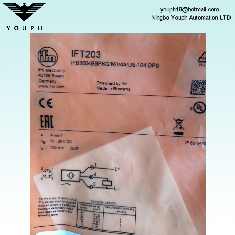 IFM IFT203 IFB3004BBPKG / M / V4A / US-104-DPS Capteur de proximité