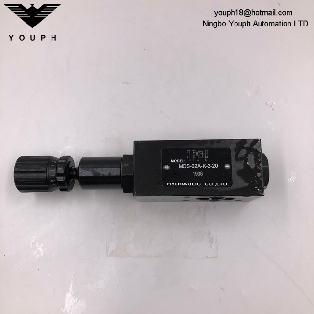 MCS-02A-K-2-20 MCS-02B-K-2-20 MHA-02 MHA-03 MHA-04 MHA-06 MHB-02 Valve hydraulique