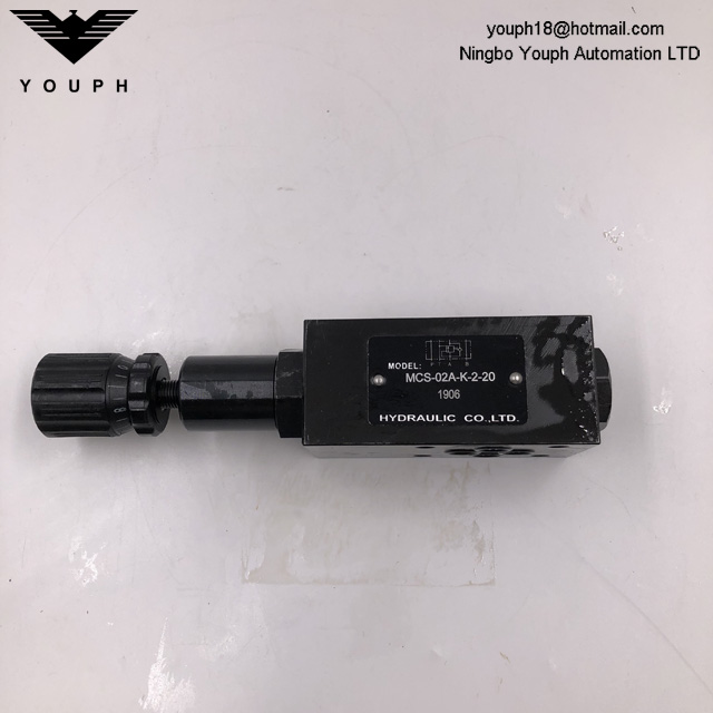 MCS-02A-K-2-20 MCS-02B-K-2-20 MHA-02 MHA-03 MHA-04 MHA-06 MHB-02 Valve hydraulique