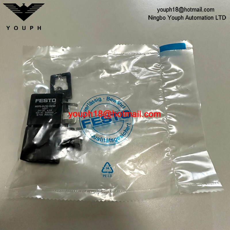 Festo MSFG-24 / 42-50 / 60 4527 24V DC Tiger Classic Solenoïde MFH-5-1 / 8 MFH-5-1 / 4 Coil solénoïde