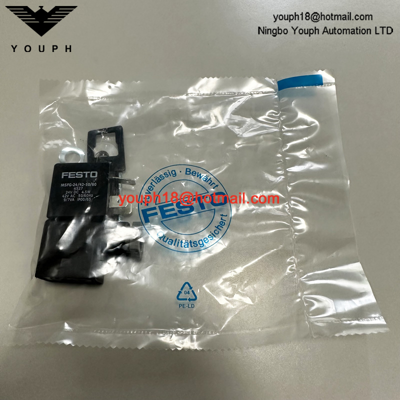 Festo MSFG-24 / 42-50 / 60 4527 24V DC Tiger Classic Solenoïde MFH-5-1 / 8 MFH-5-1 / 4 Coil solénoïde
