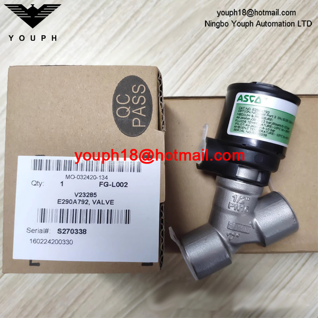 ASCO E290A792 E290A792VI E290B393 E290B395 E290B063 E290B067 en acier inoxydable AISI 316L