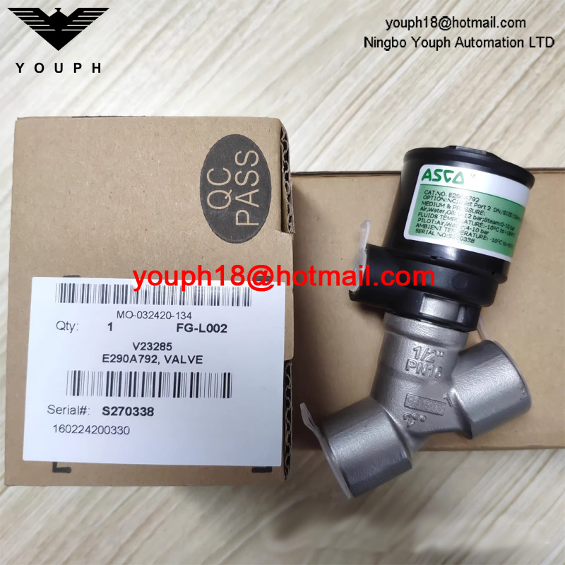 ASCO E290A792 E290A792VI E290B393 E290B395 E290B063 E290B067 en acier inoxydable AISI 316L