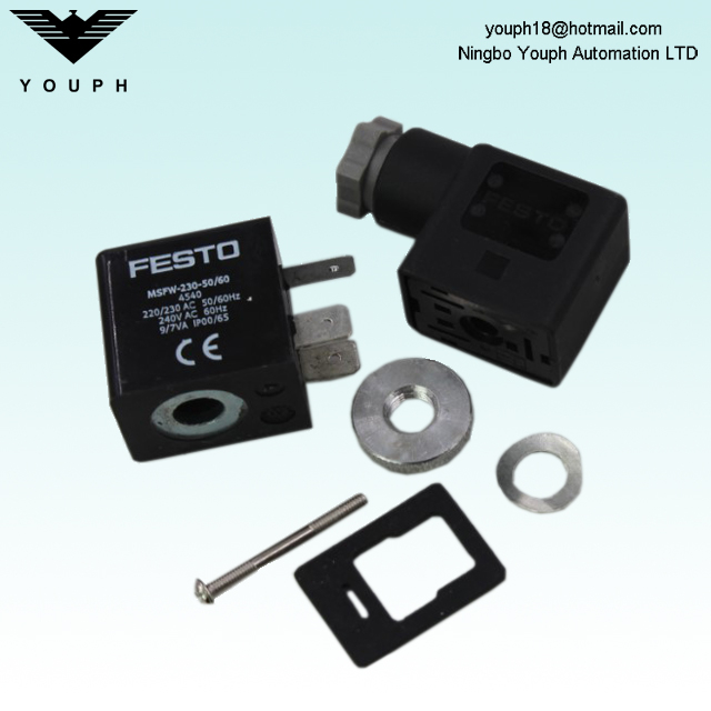 MSFW-230-50 / 60 230V AC 220V AC 4540 Coil de solénoïde de festo de MFH-5-1 / 8-B MFH-5-1 / 4-B MFH-5-1 / 8 MFH-5-1 / 4 