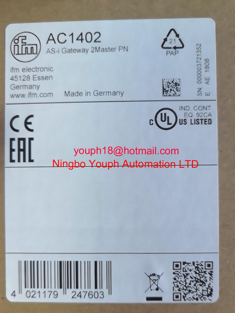 IFM AC1402 AS-Interface Profit Gateway AC1402 AS-I Gateway 2Master PN