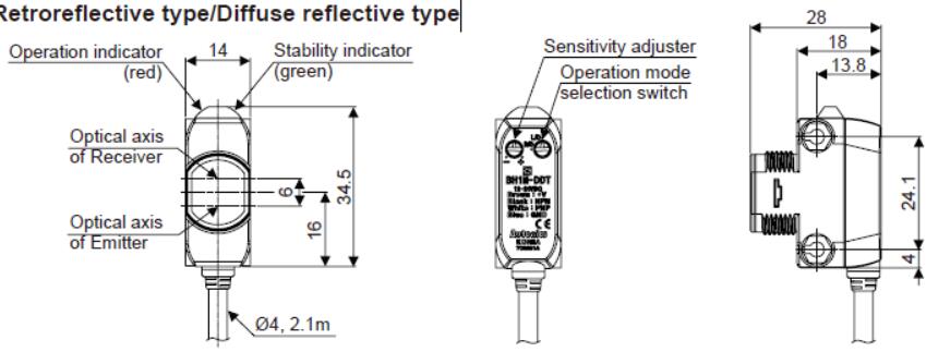 dimension pour type r&eacute;tror&eacute;flectif diffuse r&eacute;flesivere type
