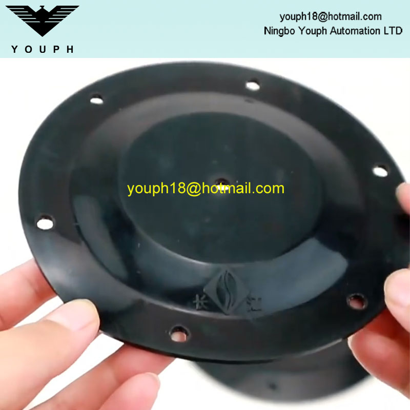 Chang Jiang QDM-CJ601S Diapragme en caoutchouc noir Diamètre extérieur 125 mm pour la pompe à diaphragme pneumatique 