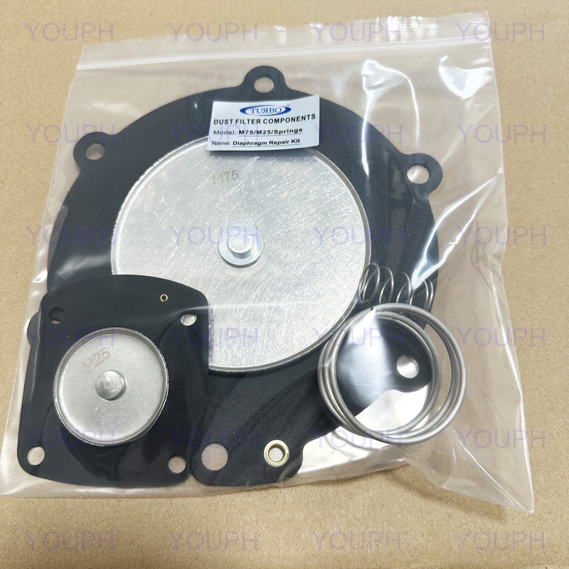 Turbo M75 M25 Springs Pulse Jet Soupape FP65 SQP75 SQP75-in SQP100 Diaphragm Kit de diaphragm