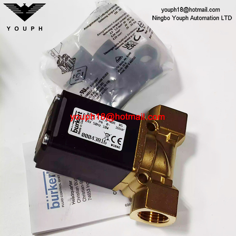 Burkert 00043816 0290 A 12,0 NBR MS 24V 50Hz 10W G1/2' Électrovanne en laiton normalement fermée servocommandée
