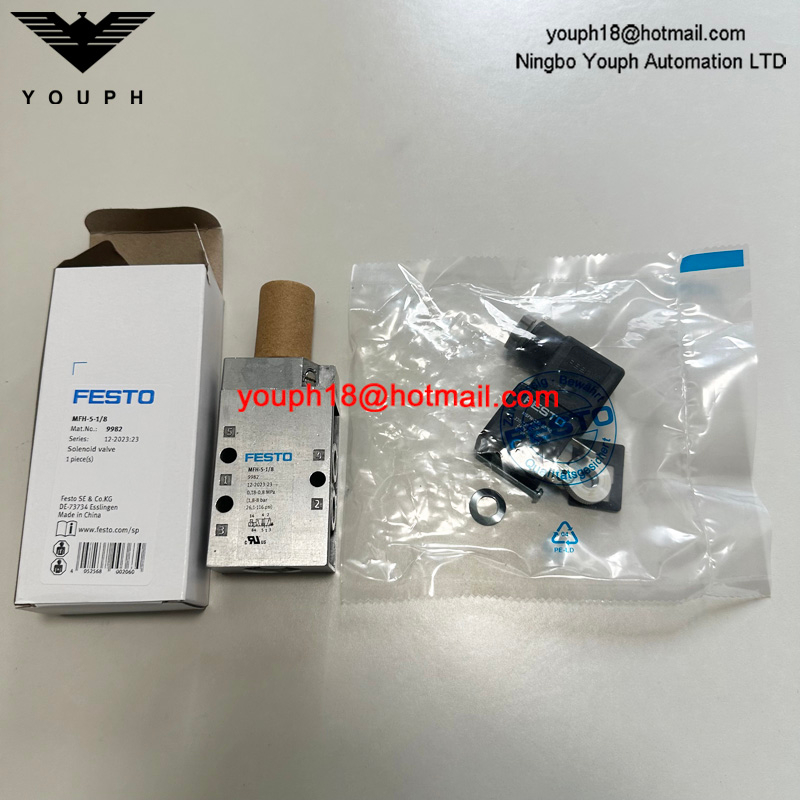 Festo MFH-5-1 / 8 9982 avec bobine 24VDC 220VAC 5/2 voies MFH Tiger Classic Solenoïde