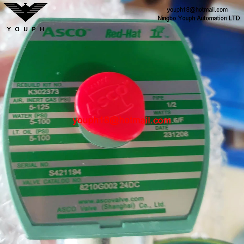 ASCO REAHAT 8210G002 EF8210G002 24VDC 1/2 'Salvelle de solénoïde pilote de corps en laiton