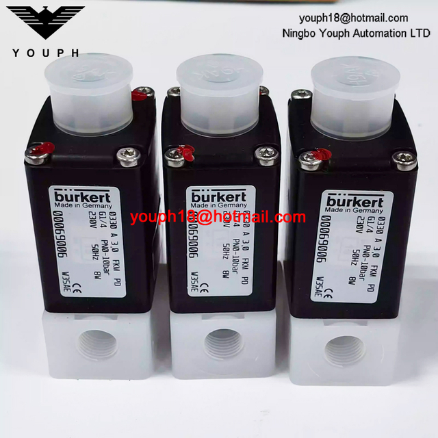 Burkert 00069006 G1/4 0330 A série FKM diaphragme en plastique PVDF corps électrovanne 2/2 voies normalement fermée