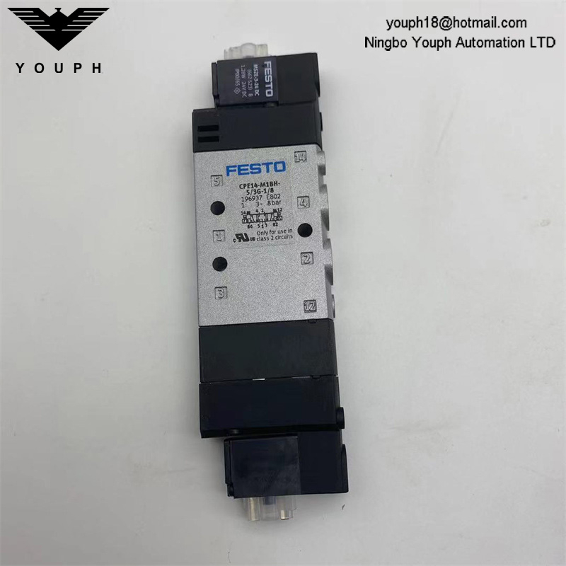 FESTO CPE14-M1BH-5 / 3G-1/8 196937 5/3 Fermé 24V DC G1 / 8 750 L / Min Solenoïde électrique
