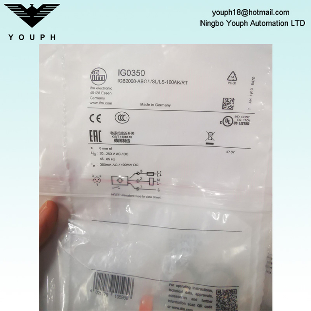 IFM IG0350 IGB2008-ABOA / SL / LS-100AK / RT Capteur inductif