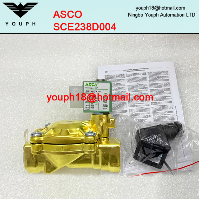 ASCO SCE238D004 G3 / 4 Taille de l'orifice 20 mm normalement fermé en laiton