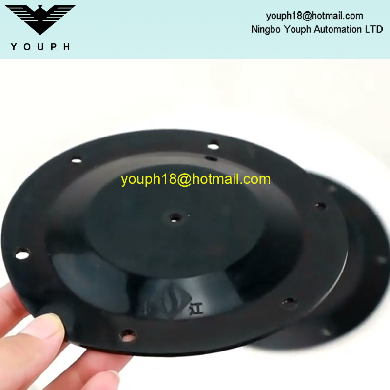 Chang Jiang QDM-CJ601S Diapragme en caoutchouc noir Diamètre extérieur 125 mm pour la pompe à diaphragme pneumatique 