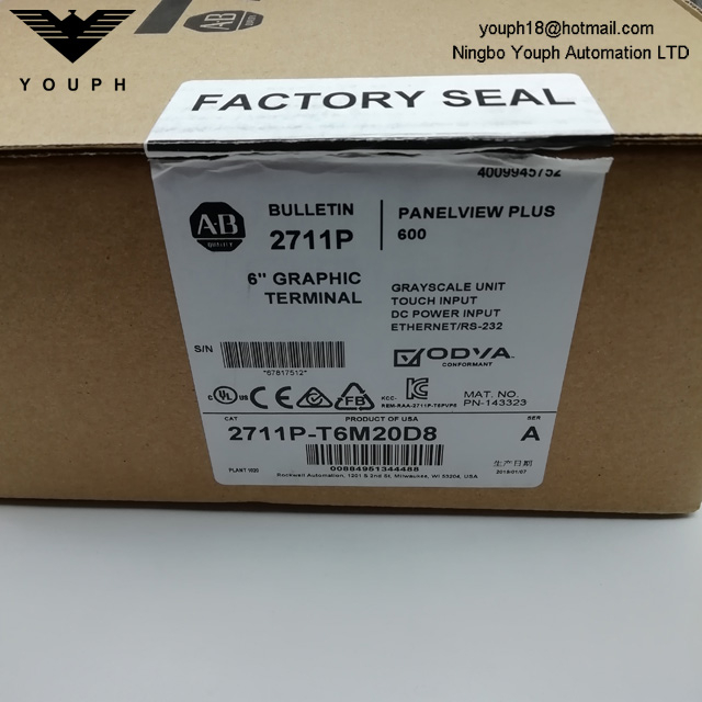 Rockwell Allen-Bradley AB 22711P-T6M20D8 6 'Graphic Terminal PanelView plus 600