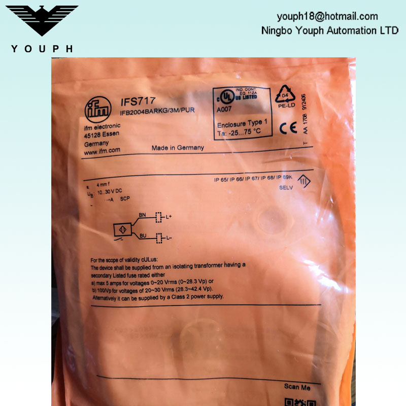 IFM IFS717 IFB2004BARKG / 3M / PUR Capteur inductif