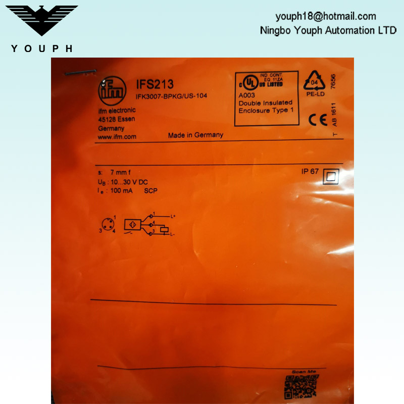 IFM IFS213 IFK3007-BPKG / US-104 Plage de détection EAC 7 mm Capteur inductif