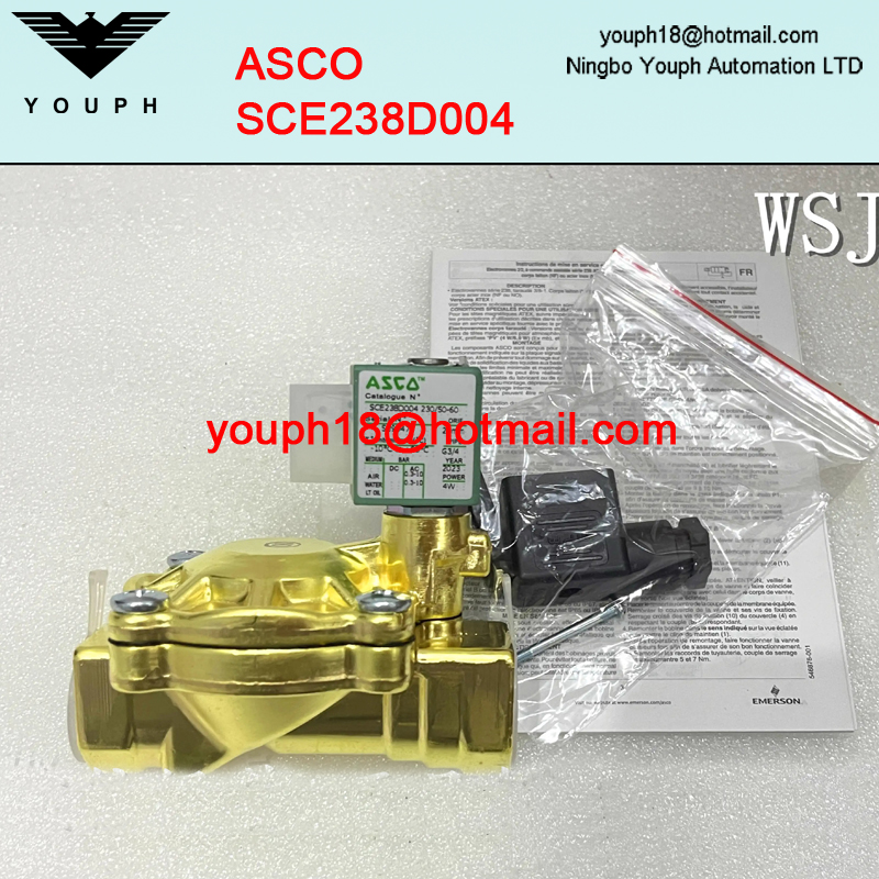 ASCO SCE238D004 G3 / 4 Taille de l'orifice 20 mm normalement fermé en laiton