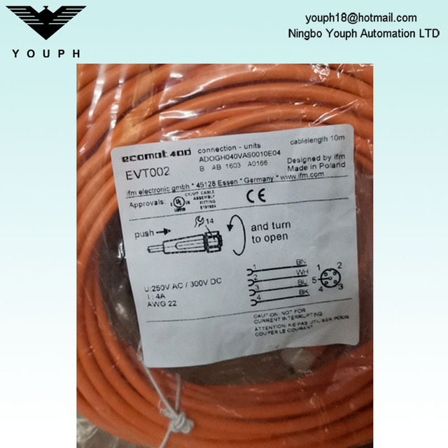 IFM EVT002 ADOGH040VAS0010E04 avec câble de connexion à douille