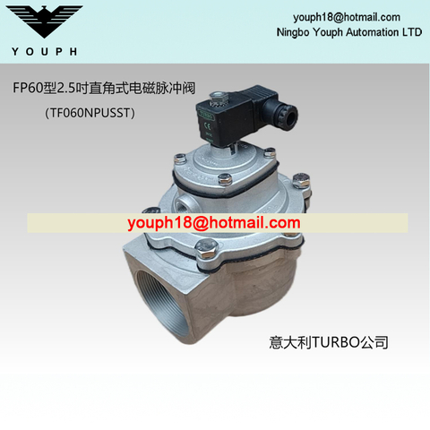 Italie Turbo FP60 TF060NPUSST VALVE à impulsion à diaphragme fileté de 2.5 pouces